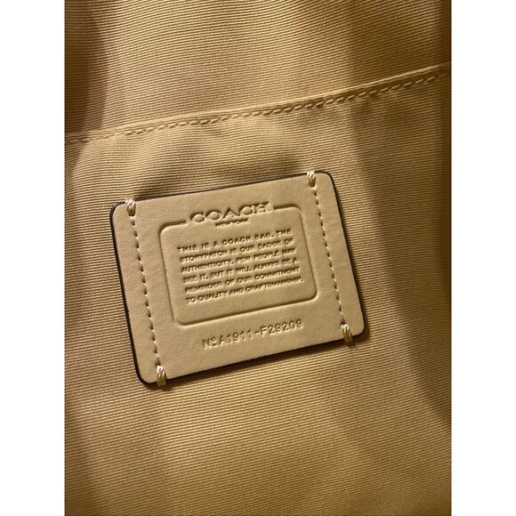 COACH Beige Yellow Signature Zip Shoulder Bag F29209 Canvas - Picture 4 of 15